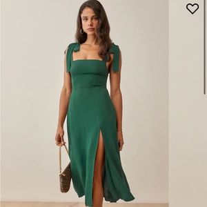 Reformation Twilight Dress Emerald